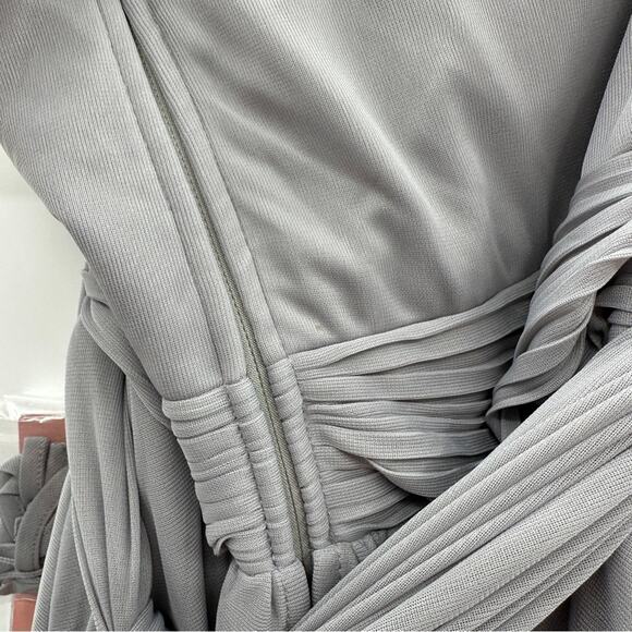 Birdy Grey Chicky Mesh Convertible Bridesmaid Maxi Dress in Silver Sz M NEW - Picture 11 of 13